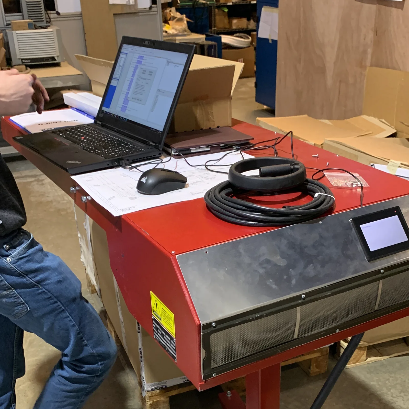 Print curing line with temperature control interface